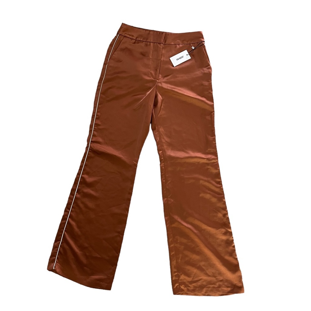 Jason Wu Brown Silk Trousers Stripe Down Side